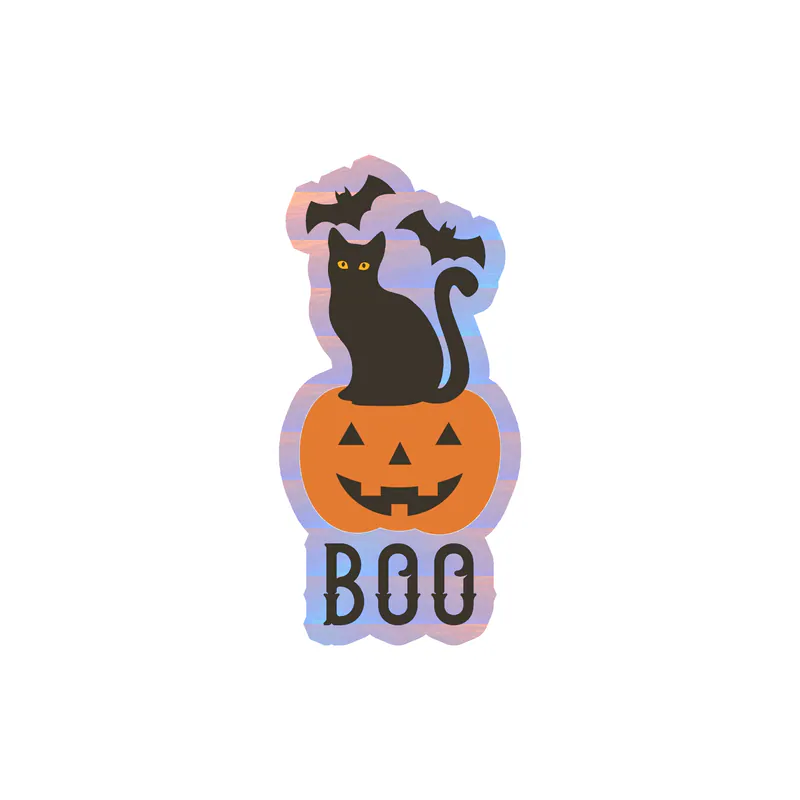 Halloween Holographic Vinyl Decal - Custom Size
