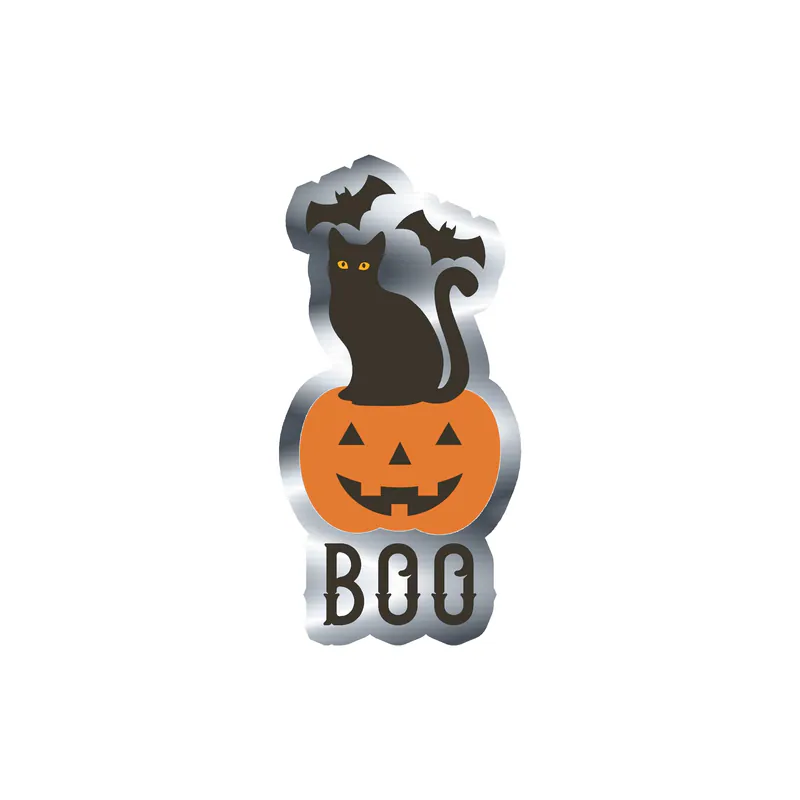 Halloween Silver Chrome Vinyl Decal - Custom Size