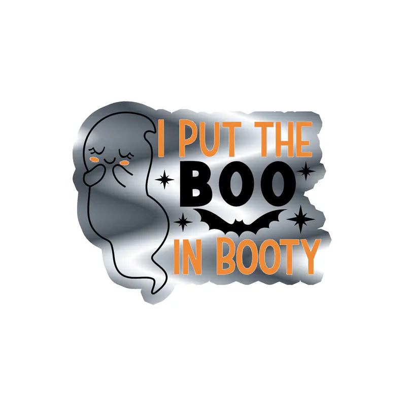 Halloween Silver Chrome Vinyl Decal - Custom Size