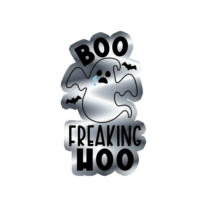 Halloween Silver Chrome Vinyl Decal - Custom Size