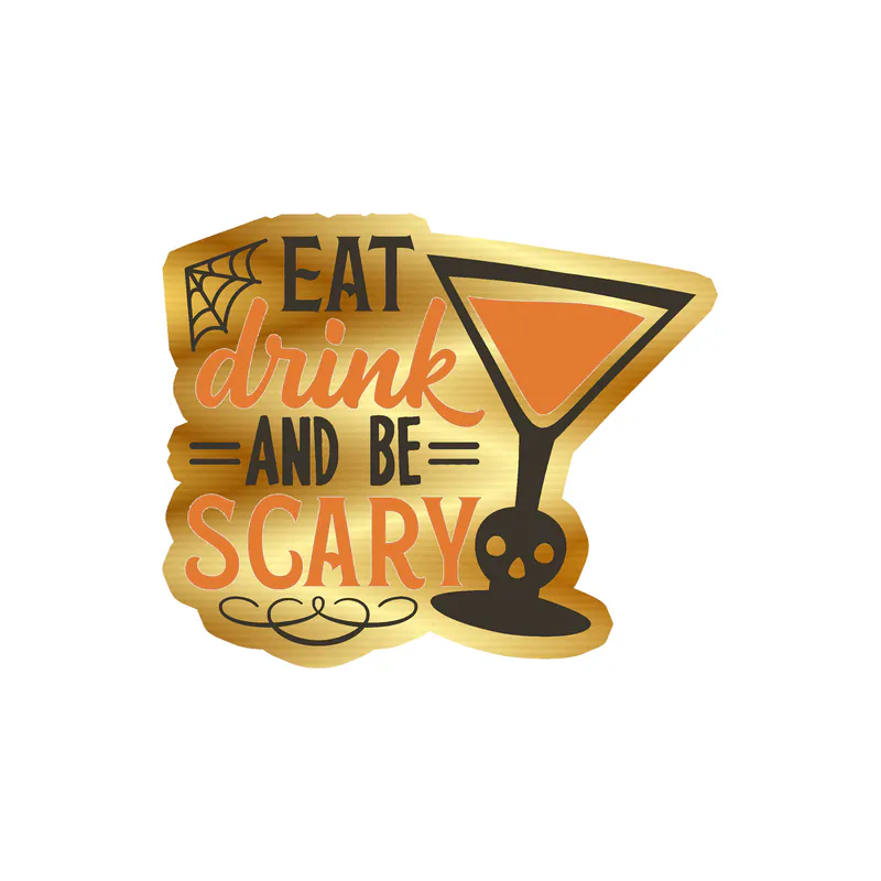 Halloween Gold Chrome Vinyl Decal - Custom Size