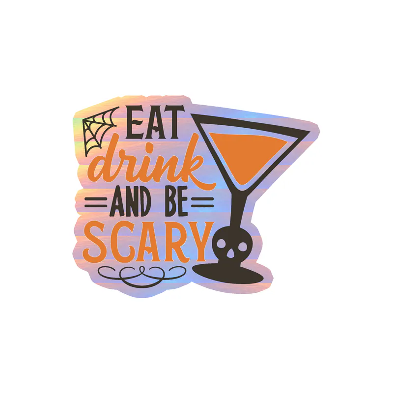 Halloween Holographic Vinyl Decal - Custom Size