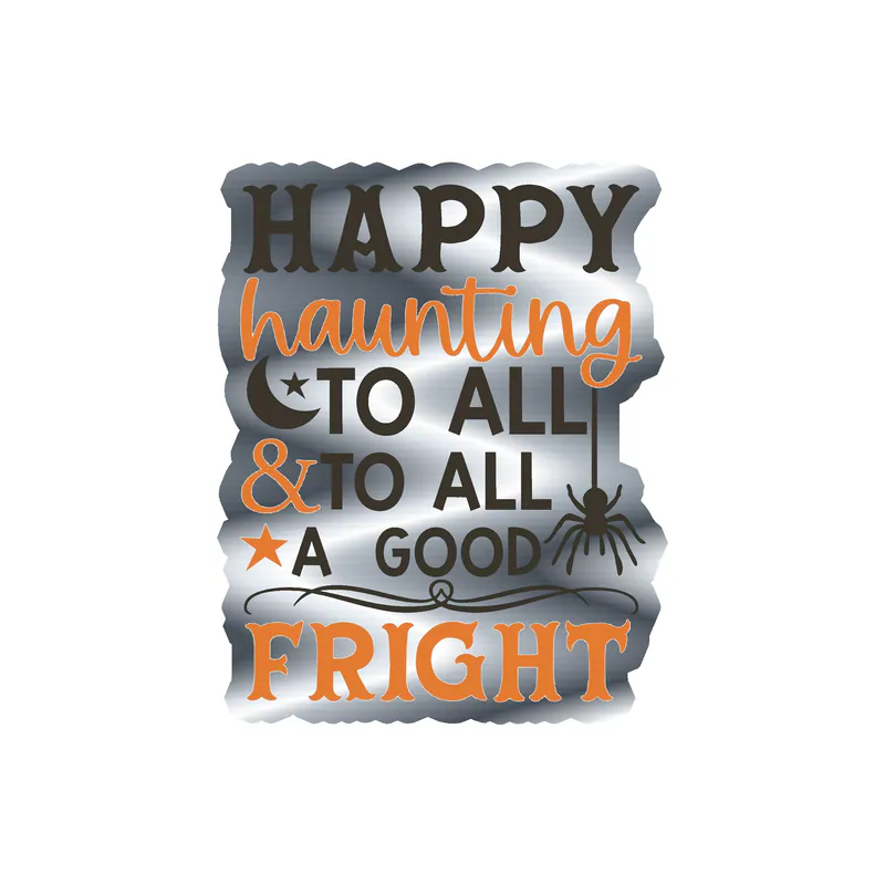 Halloween Silver Chrome Vinyl Decal - Custom Size