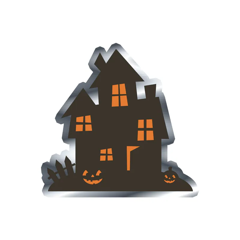 Halloween Silver Chrome Vinyl Decal - Custom Size