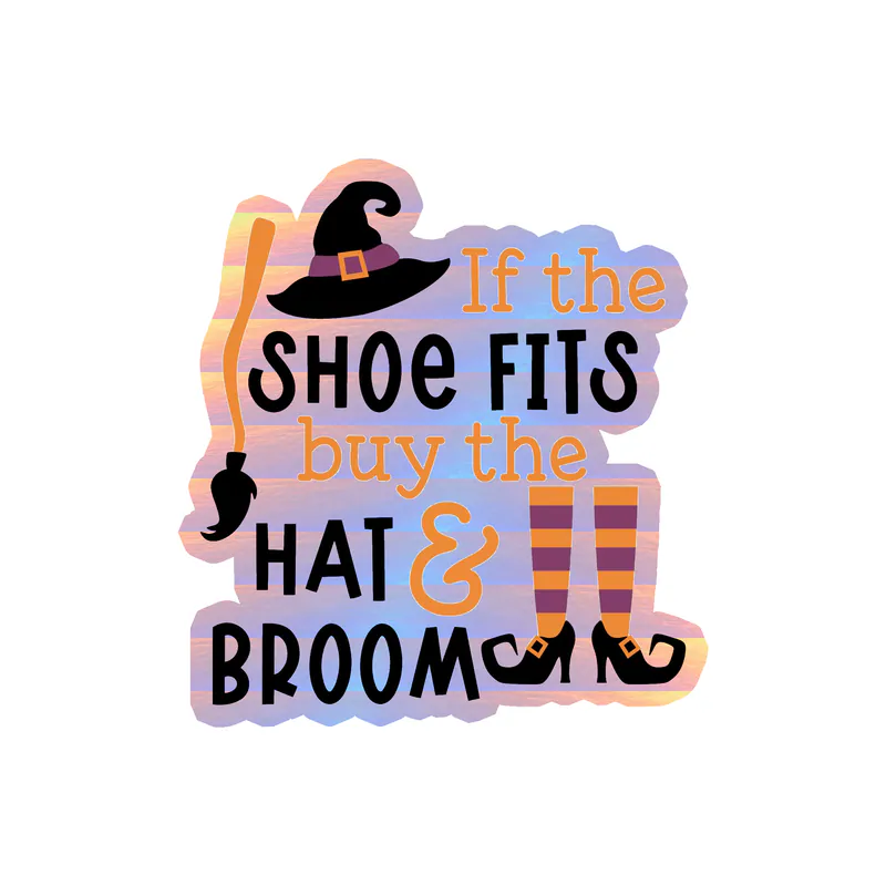 Halloween Holographic Vinyl Decal - Custom Size