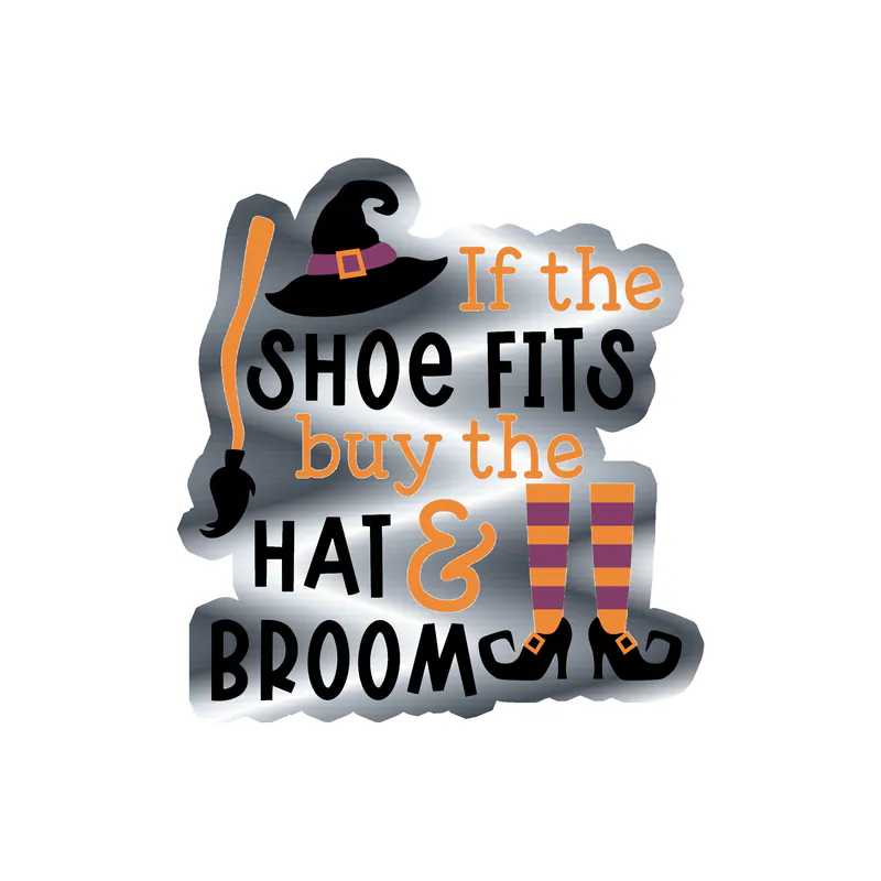 Halloween Silver Chrome Vinyl Decal - Custom Size