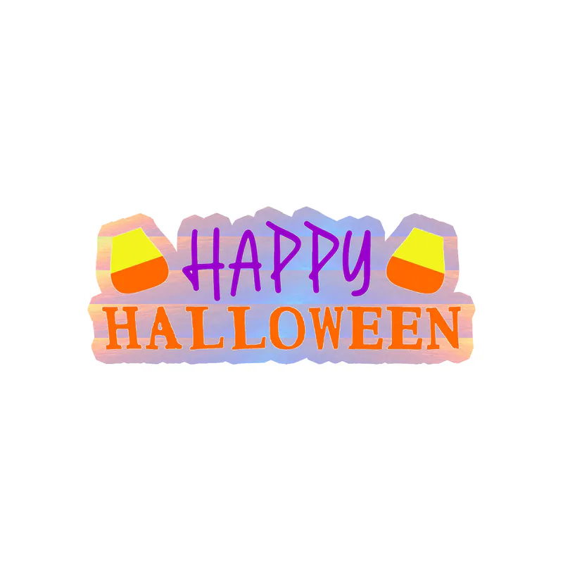 Halloween Holographic Vinyl Decal - Custom Size