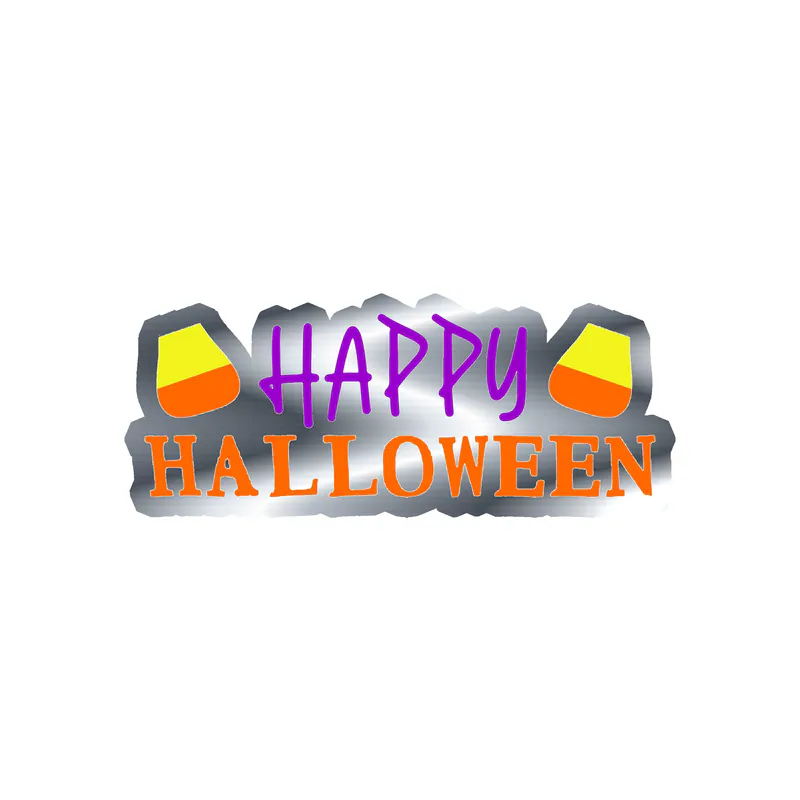 Halloween Silver Chrome Vinyl Decal - Custom Size