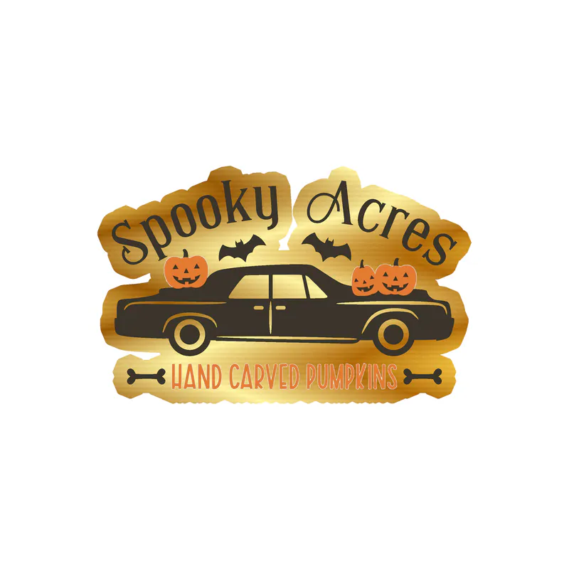 Halloween Gold Chrome Vinyl Decal - Custom Size