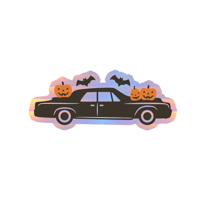 Halloween Holographic Vinyl Decal - Custom Size