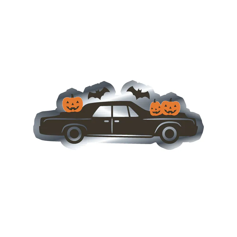 Halloween Silver Chrome Vinyl Decal - Custom Size