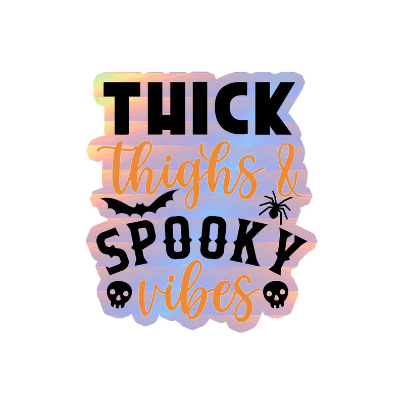 Halloween Holographic Vinyl Decal - Custom Size