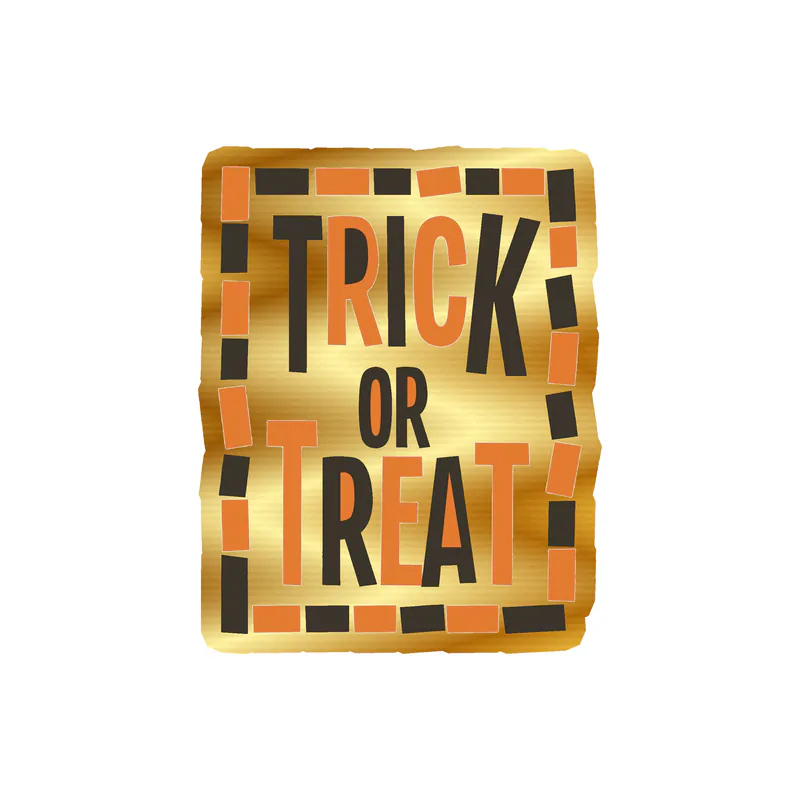 Halloween Gold Chrome Vinyl Decal - Custom Size