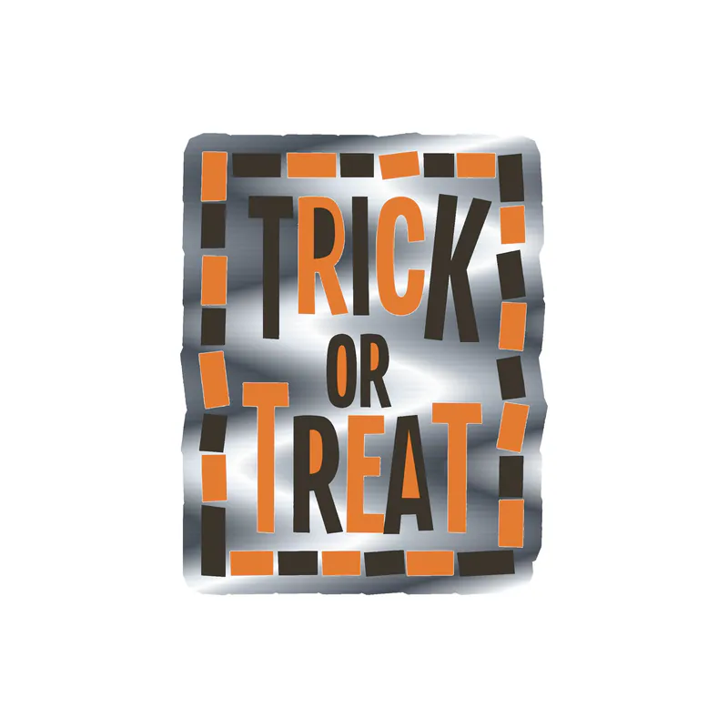 Halloween Silver Chrome Vinyl Decal - Custom Size