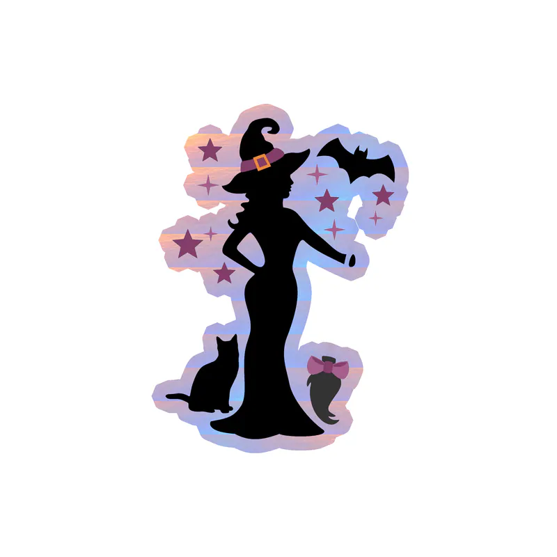 Halloween Holographic Vinyl Decal - Custom Size