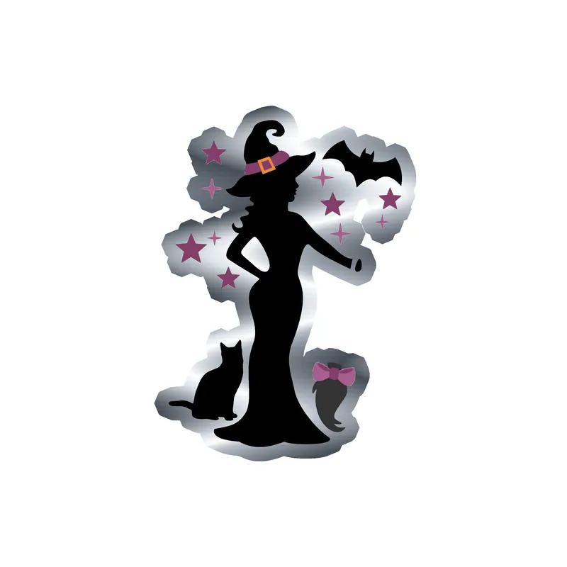 Halloween Silver Chrome Vinyl Decal - Custom Size