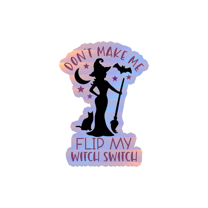 Halloween Holographic Vinyl Decal - Custom Size