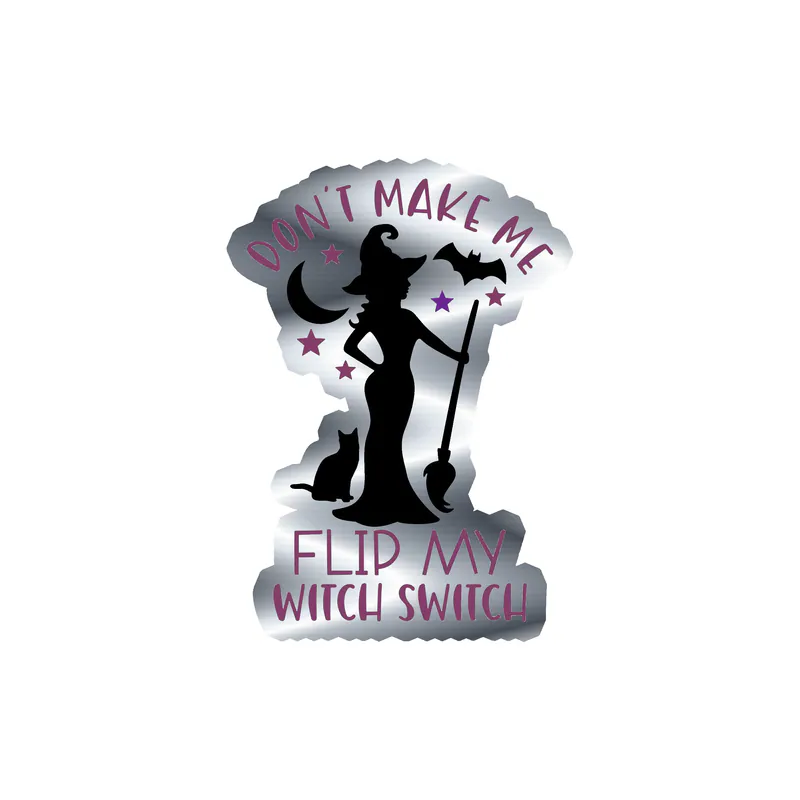 Halloween Silver Chrome Vinyl Decal - Custom Size