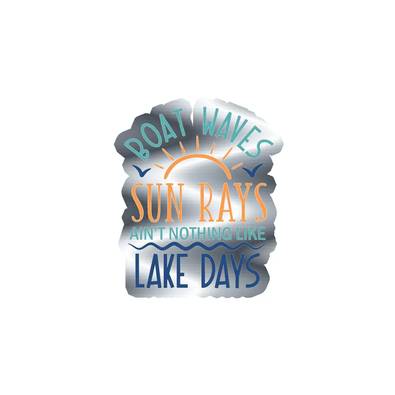 Lake Silver Chrome Vinyl Decal - Custom Size