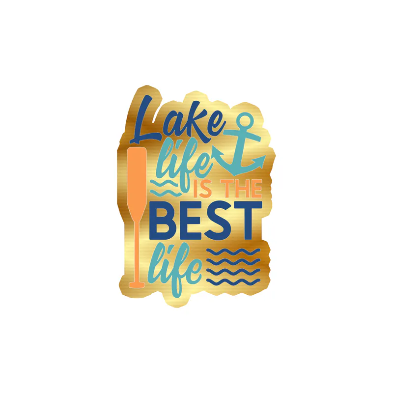 Lake Gold Chrome Vinyl Decal - Custom Size
