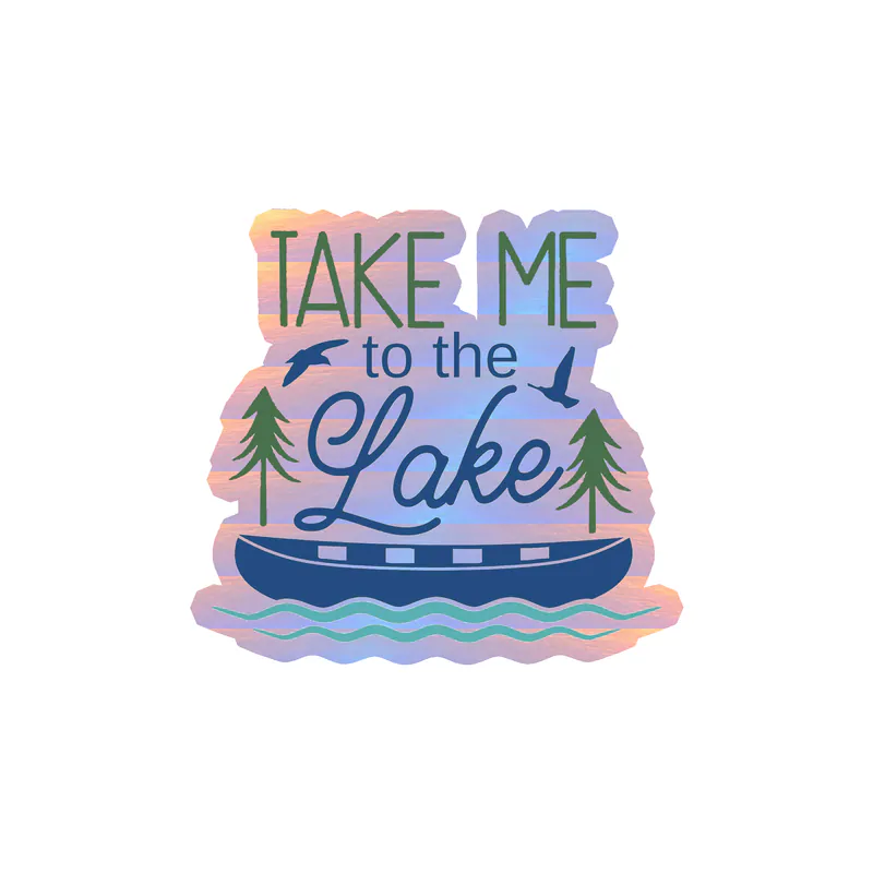 Lake Holographic Vinyl Decal - Custom Size