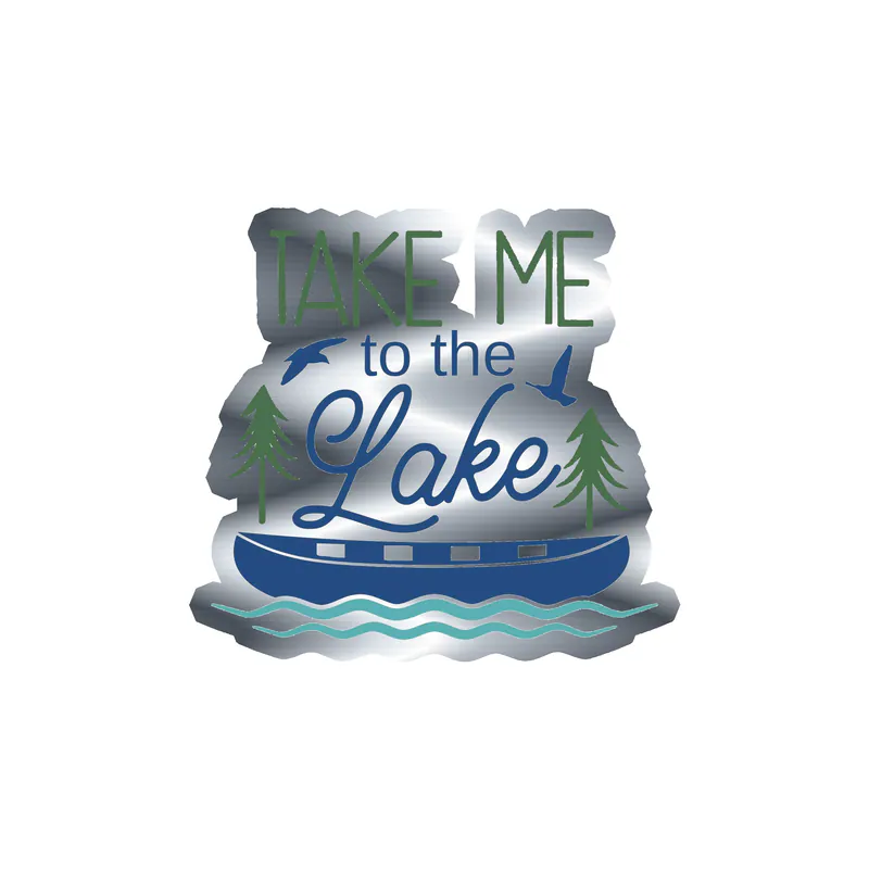 Lake Silver Chrome Vinyl Decal - Custom Size