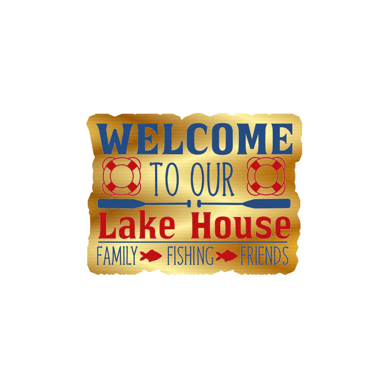 Lake Gold Chrome Vinyl Decal - Custom Size