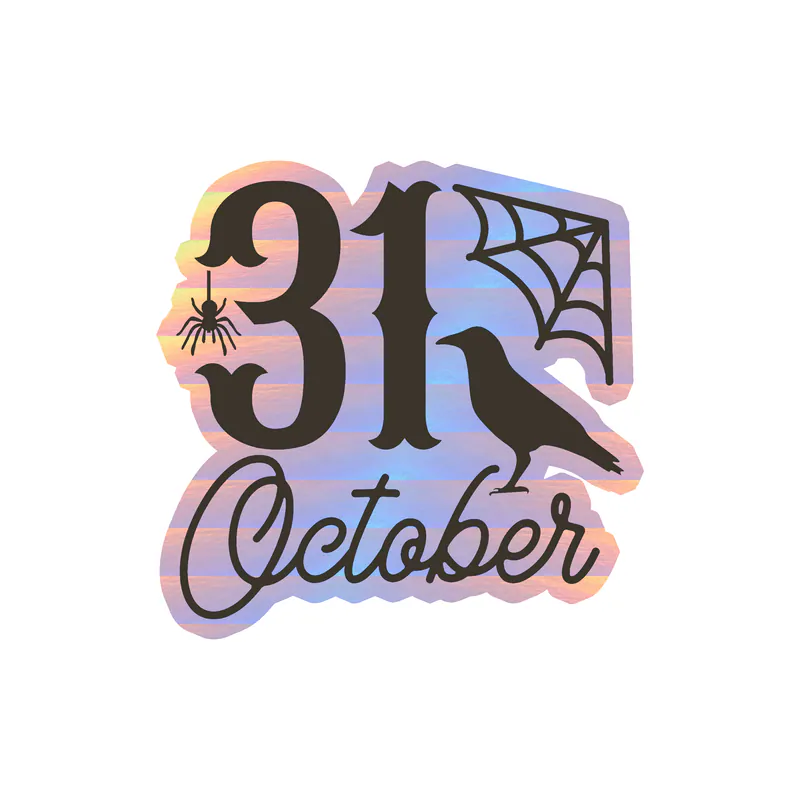 Halloween Holographic Vinyl Decal - Custom Size