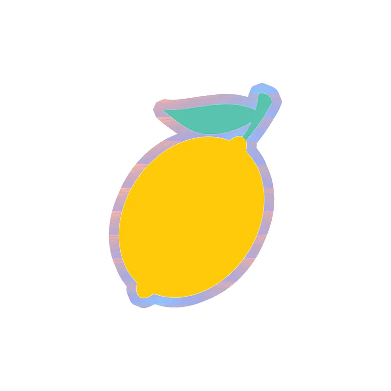 Lemon Holographic Vinyl Decal - Custom Size