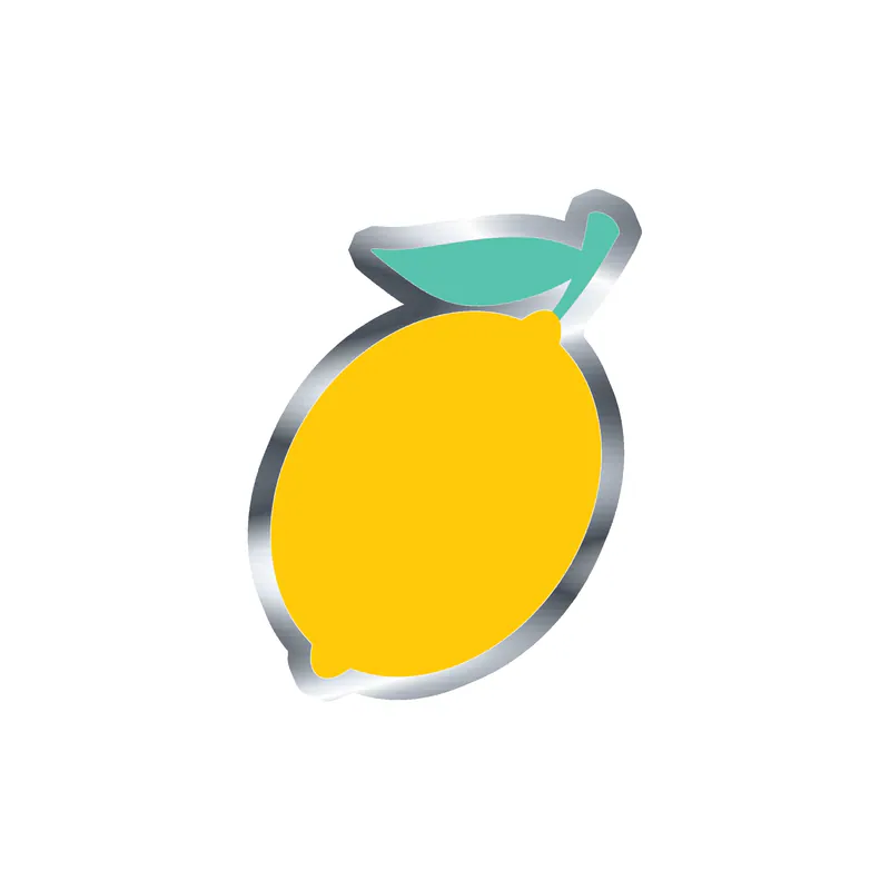 Lemon Silver Chrome Vinyl Decal - Custom Size