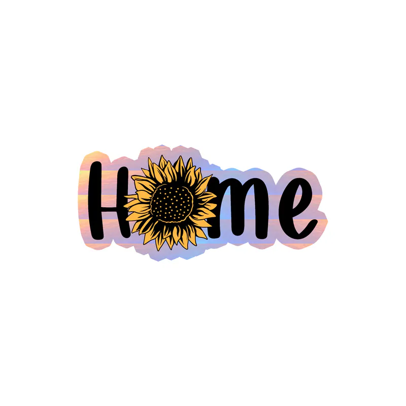 Home Full Color Vinyl - Holographic Vinyl Sticker - Custom Size