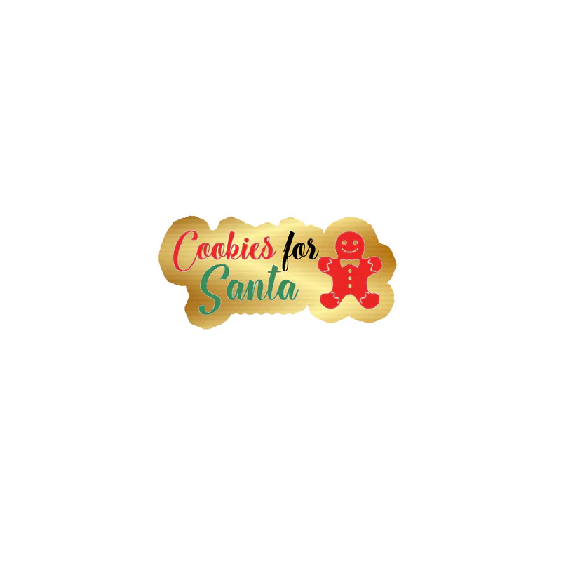 Cookies for Santa Gold Chrome Vinyl Sticker - Custom Size