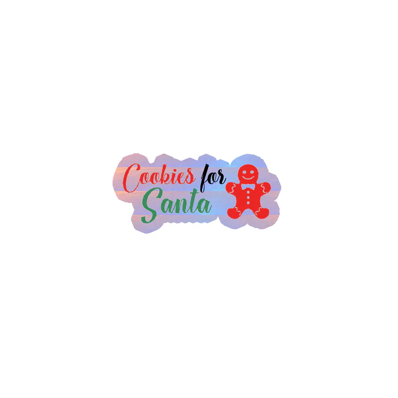 Cookies for Santa Holographic Vinyl Sticker - Custom Size