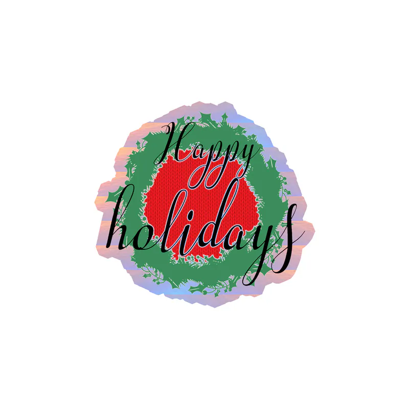 Happy Holidays Holographic Vinyl Sticker - Custom Size