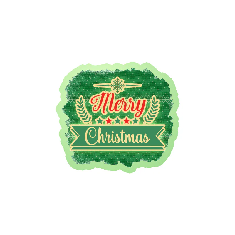 Merry Christmas Glow in the Dark Vinyl Sticker - Custom Size