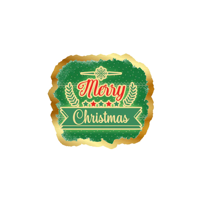 Merry Christmas Gold Chrome Vinyl Sticker - Custom Size