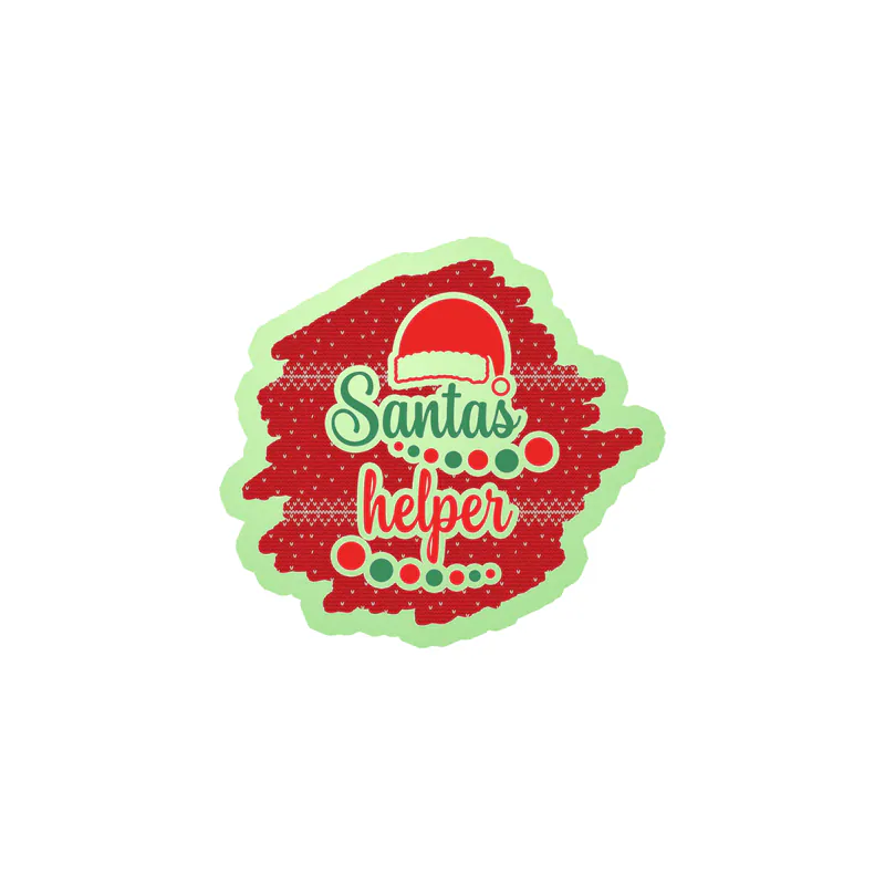 Santa's Helper Glow in the Dark Vinyl Sticker - Custom Size