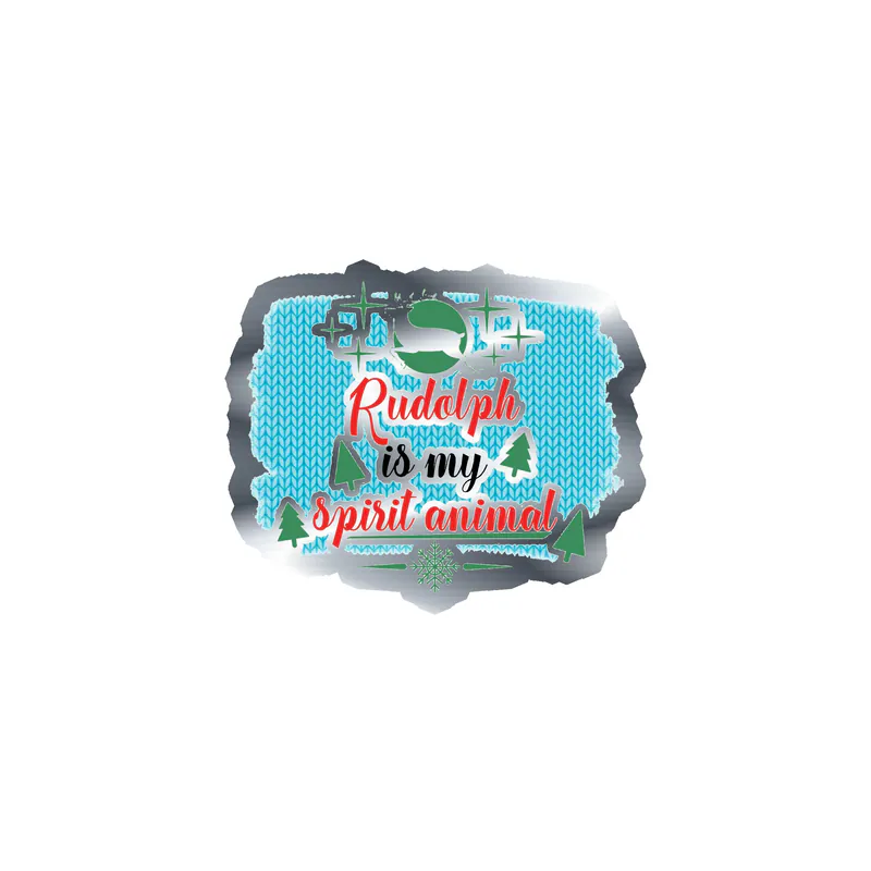 Rudolph is my Spirit Animal Silver Chrome Vinyl Sticker - Custom Size