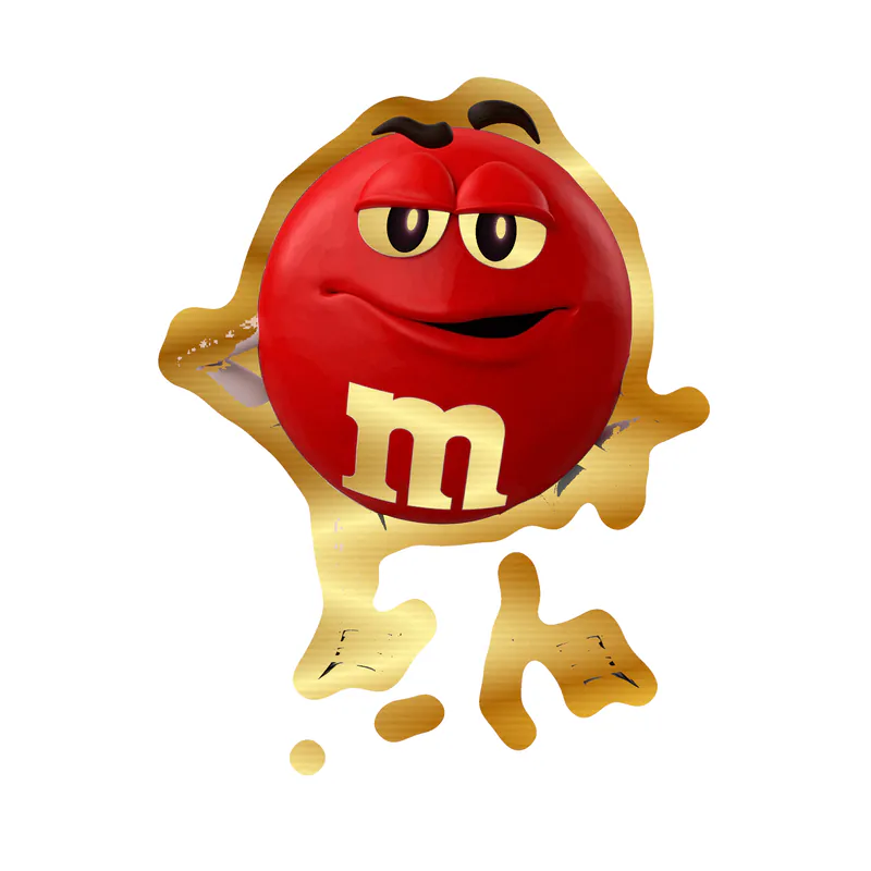 M & M Red - Gold Chrome Vinyl Decal