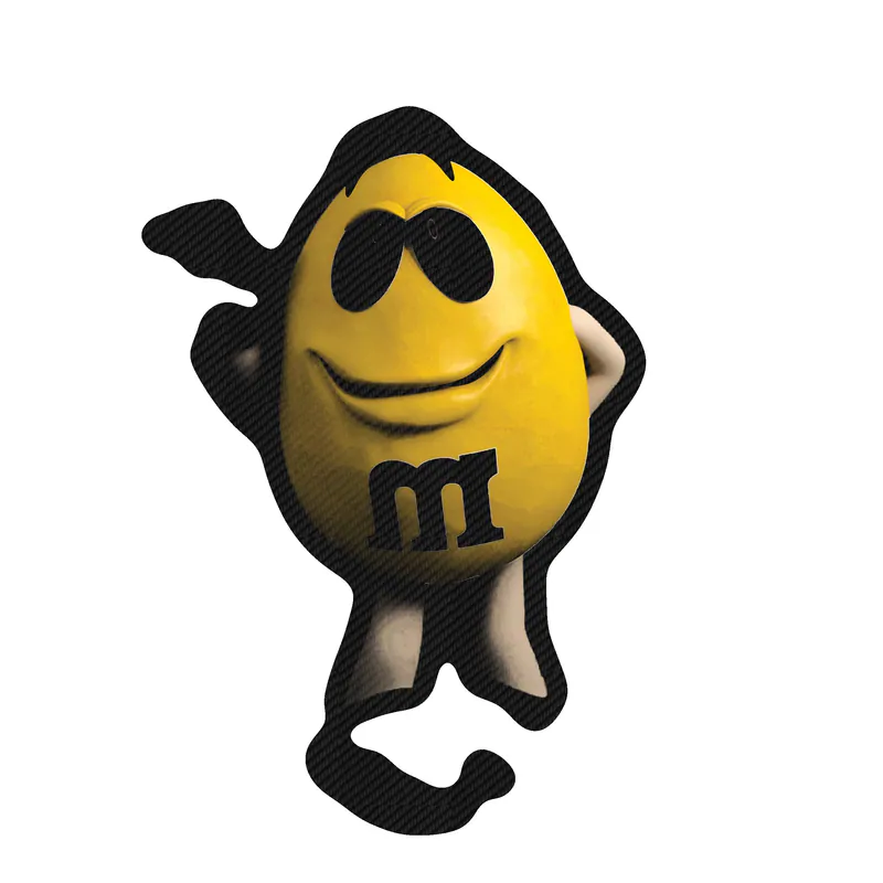 Yellow M & M - Carbon Fiber Vinyl Decal