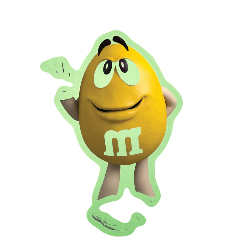 Yellow M & M - Glow in the Dark Vinyl Decal