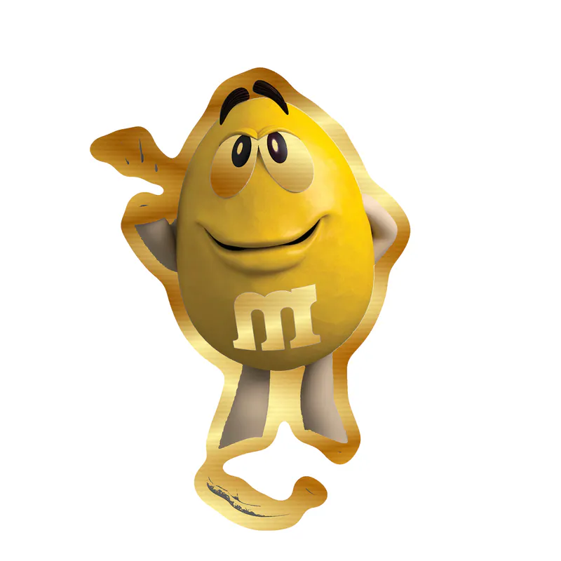 Yellow M & M - Gold Chrome Vinyl Decal