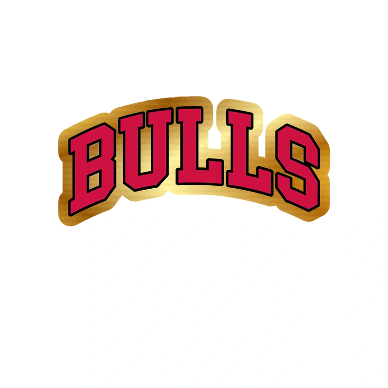 Chicago Bulls - Bulls - Gold Chrome Vinyl Sticker - Custom Size