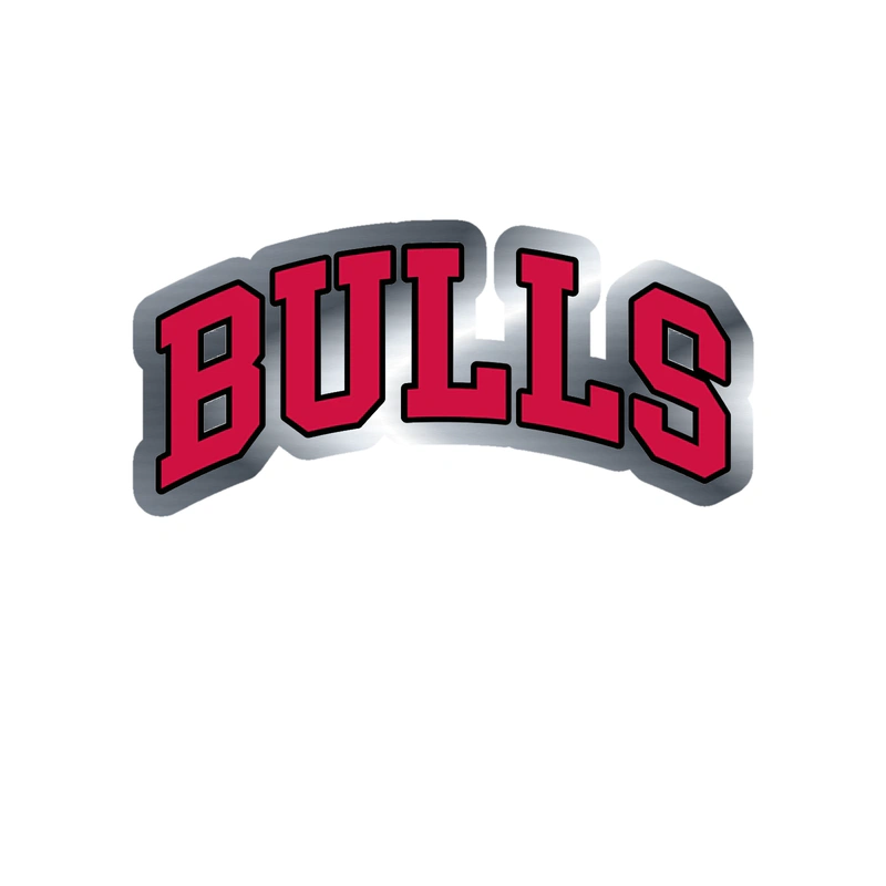 Chicago Bulls - Bulls - Silver Chrome Vinyl Sticker - Custom Size