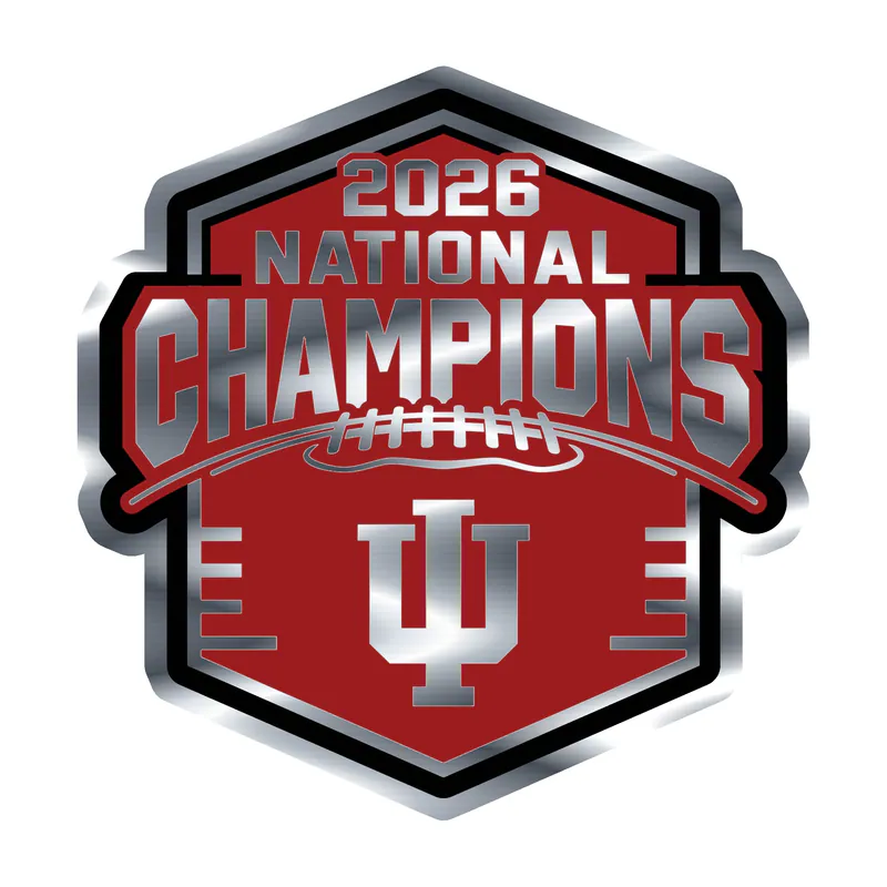 Indiana Hoosiers - Image 1 - Silver Chrome Vinyl Decal - Custom Size