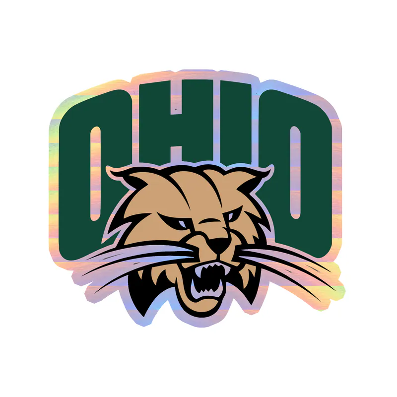 Ohio University Bobcats - Holographic Vinyl Sticker – Custom Size