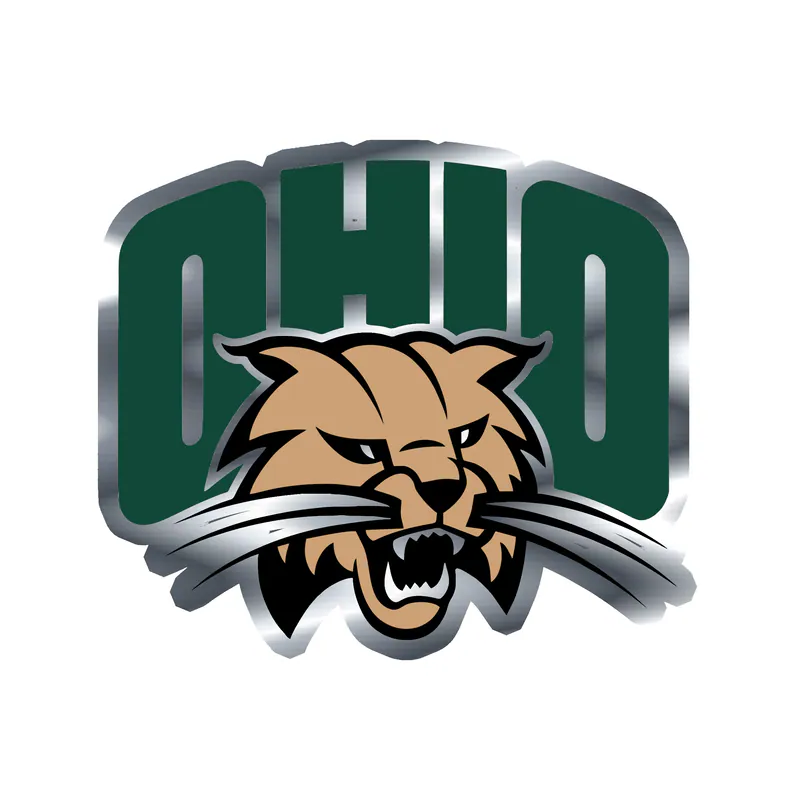 Ohio University Bobcats - Silver Chrome Vinyl Sticker – Custom Size