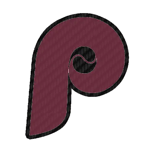 Philadelphia Phillies Retro Logo - Carbon Fiber Vinyl Sticker - Custom Size