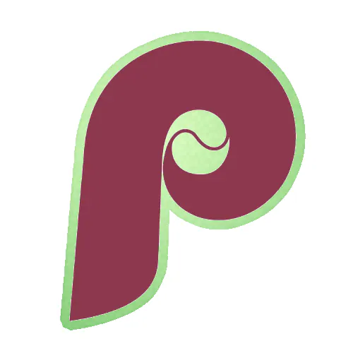 Philadelphia Phillies Retro Logo - Glow in the Dark Vinyl Sticker - Custom Size