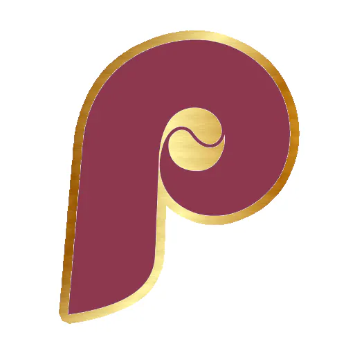 Philadelphia Phillies Retro Logo - Gold Chrome Vinyl Sticker - Custom Size
